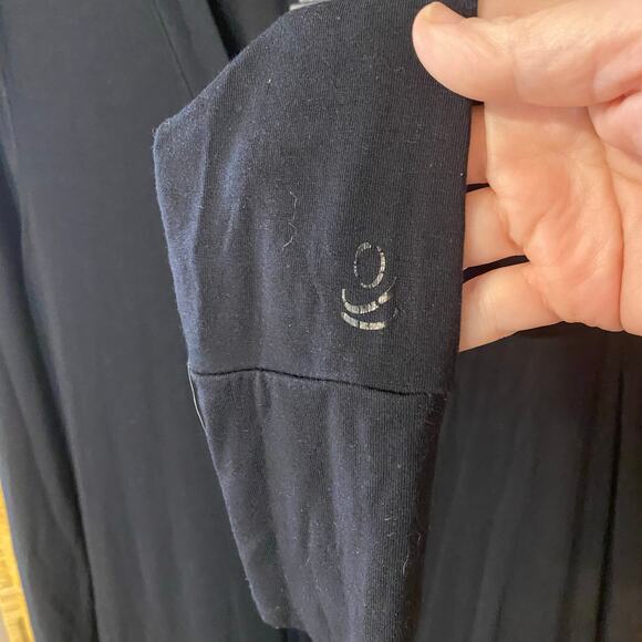 Cuddl Duds Softwear Black Button Front Maxi Duster Cardigan Dress Small - Picture 5 of 6